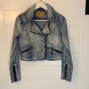 Vintage Amisu Cropped Denim Jacket Size 6